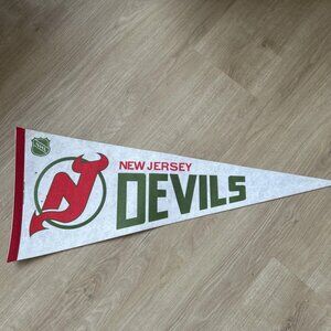 Early 1980'S New Jersey Devils NHL Hockey Pennant Flag